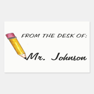 From the Desk of Personalized School Teacher Sticker
