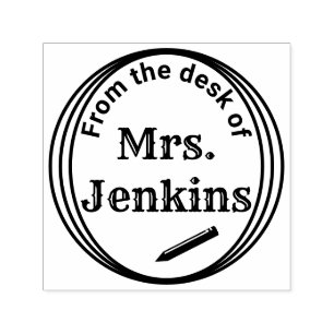 “From the desk of” Personalized Self Inking Stamp