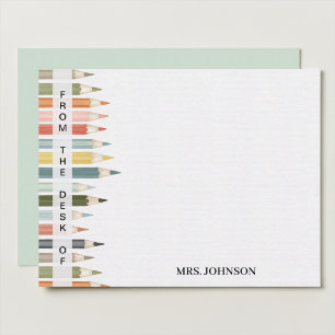 From the Desk of Personalized Teacher Pencils Card