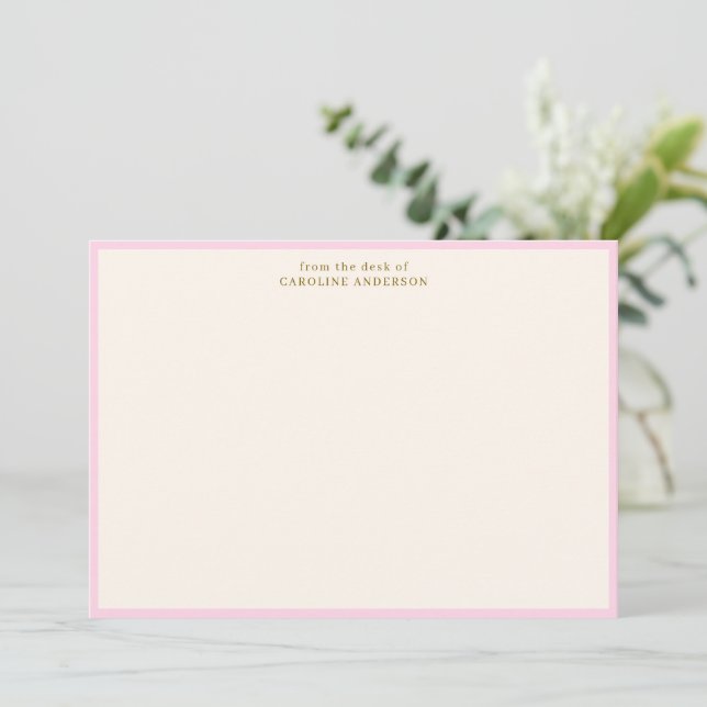 From the Desk Of Pink Cream Personalized Name Gift Card (Standing Front)