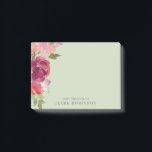 From The Desk Of Romantic Sage Pink Watercolor Post-it Notes<br><div class="desc">Stylish watercolor bouquet in shades of purple,  pink and green,  with a pale sage green background.  The customizable From the desk of and your name template are an easy way to add a personal touch to your notepad.</div>