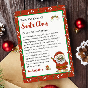 From the Desk of Santa Claus Christmas Letter Holiday Card
