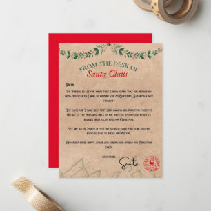 From The Desk Of Santa Claus Kraft Card