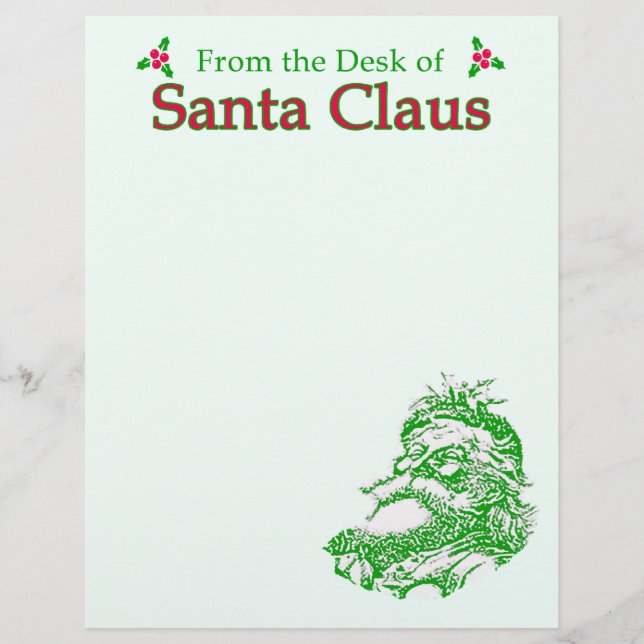 From the Desk of Santa Claus Letterhead (Front)