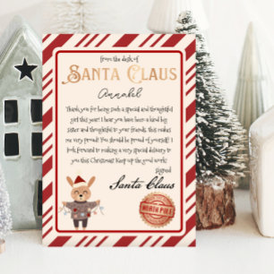 From the desk of Santa Claus Reindeer Santa Letter Poster