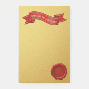 From The Desk of Santa Gold Post It Notes