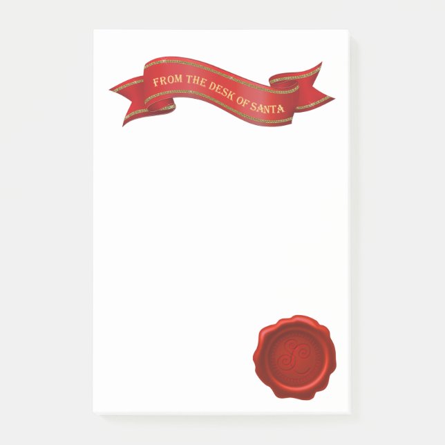 From The Desk of Santa Post It Notes (Front)