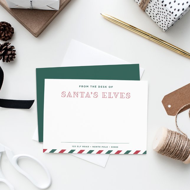 From the Desk of Santa's Elves Blank Christmas Card (Creator Uploaded)