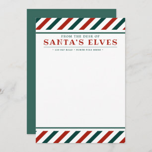 From the Desk of Santa's Elves Blank Note Card