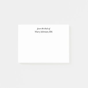 From the desk of script with Nurse Name Template Post-it Notes