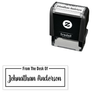 From The Desk Of Signature Name and Border Self-inking Stamp