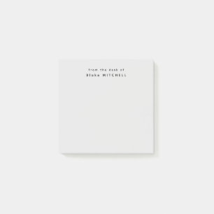 From The Desk of Simple Monogram Grey   Post-it Notes
