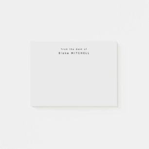 From The Desk of Simple Monogram Grey   Post-it Notes