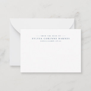 From the desk of simple professional personal navy card