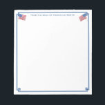 From The Desk Of | Smart All-American Personalized Notepad<br><div class="desc">A stylish notepad that you can personalize with your own text including a name. The design features a Greek Key corner border with watercolor USA flag images (these were originally handpainted by me before being scanned into digital form). . You can change the colour of the border (currently a mid...</div>