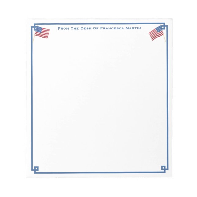 From The Desk Of | Smart All-American Personalized Notepad (Front)