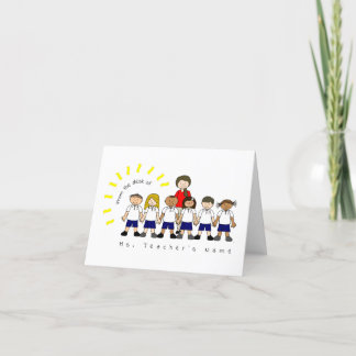 From the Desk of Teacher Cute Personalized Blank Thank You Card