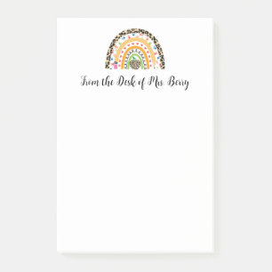 From the Desk of Teacher Modern Rainbow Post-it Notes