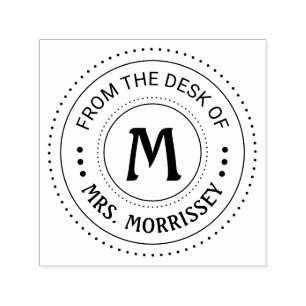 From The Desk Of Teacher Monogram Self-inking Stamp