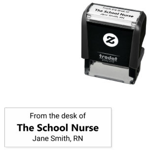 From the desk of the School Nurse and Nurse's Name Self-inking Stamp