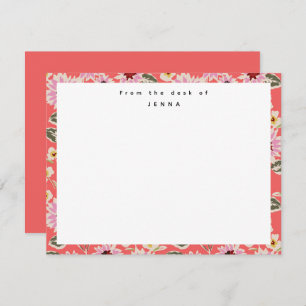 From The Desk Of Vibrant Floral Pattern Card