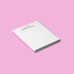From the desk of White and Black Name Template Notepad<br><div class="desc">from the desk of appears in an elegant script above the non-script text for your name. The text is black and can be edited or deleted. The notepad is white.</div>