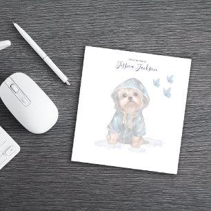 From the Desk of with a cute Watercolor Yorkie Notepad