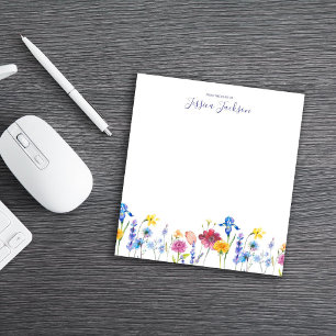 From the Desk of with Beautiful Spring Flowers Notepad