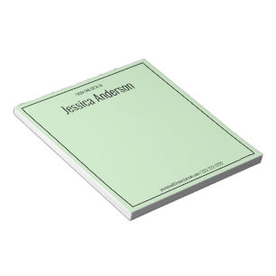 From the Desk of Your Name Light Green Black Text Notepad