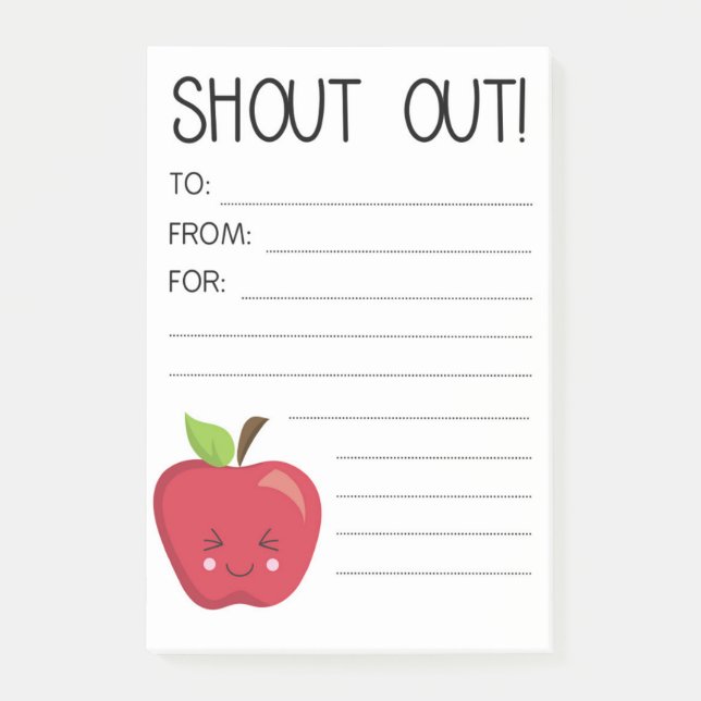 From the Desk of your Teacher Happy Mail Apple Post-it Notes (Front)