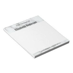 From the Desk Template Elegant Faux White Marble Notepad