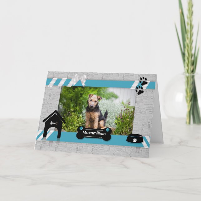 from the Dog Birthday Blue and Black Pet's Photo Card (Front)