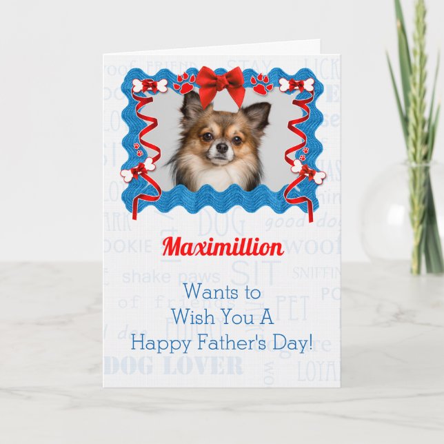 From the Dog on Father's Day in Blue and Red Card (Front)
