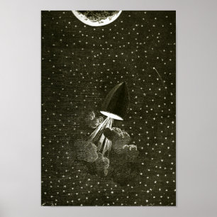 From the Earth to the Moon by Jules Vern art Poster