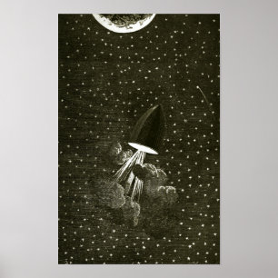 From the Earth to the Moon by Jules Vern art Poster