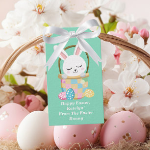From The Easter Bunny Cute Custom Teal Kids Gift Gift Tags