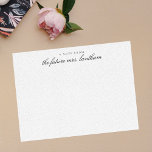 From the Future Mrs Bridal Personalized Shower Thank You Card<br><div class="desc">A clean and classic thank you card to write notes of appreciation to your bridal shower guests. This minimalist design features the phrase "a note from the future mrs. your name" in black serif and script font.</div>