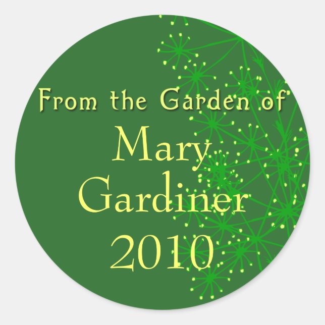 From the Garden of Canning Labels (Front)