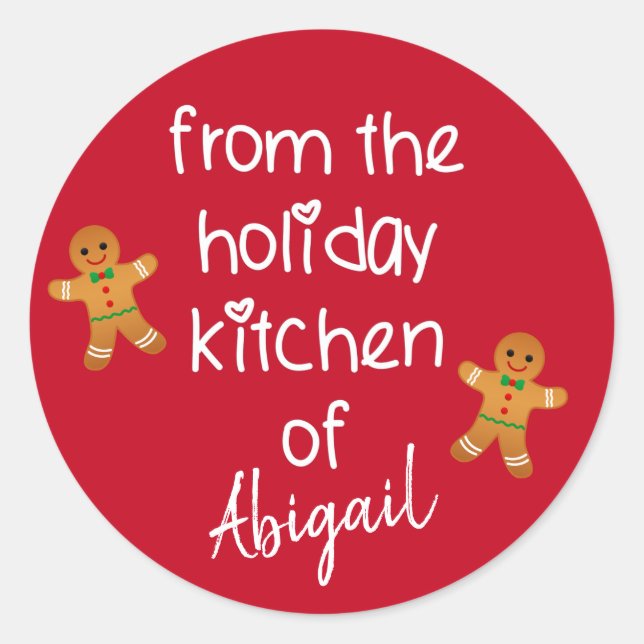 From the Holiday Kitchen... Gingerbread Christmas  Classic Round Sticker (Front)