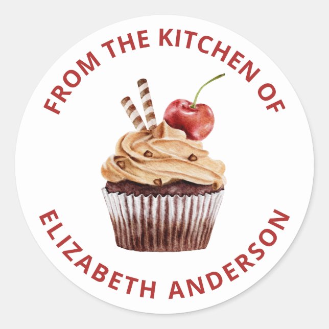 From the Kitchen of Cakes Sweets Cupcake Bakery Classic Round Sticker (Front)