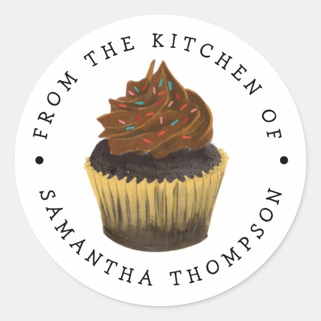 From the Kitchen Of | Chocolate Cupcake Classic Round Sticker (Front)