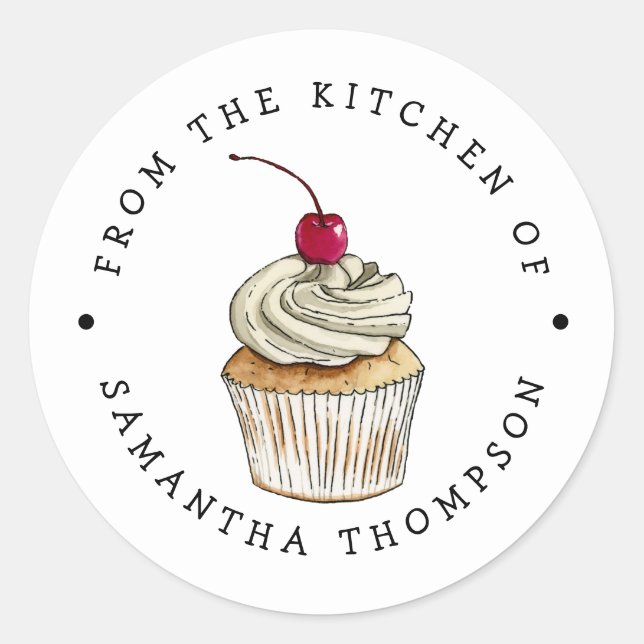 From the Kitchen Of | Cupcake Custom Classic Round Sticker (Front)