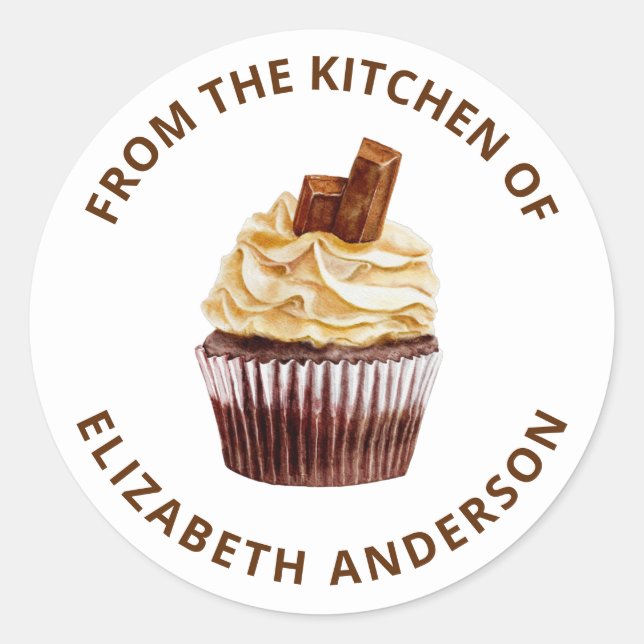 From the Kitchen of Cupcake Pastry Chef Bakery Classic Round Sticker (Front)