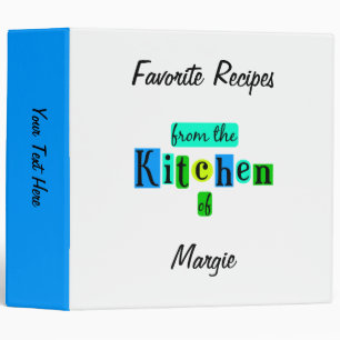 From the Kitchen of Custom Blue Green Retro Binder