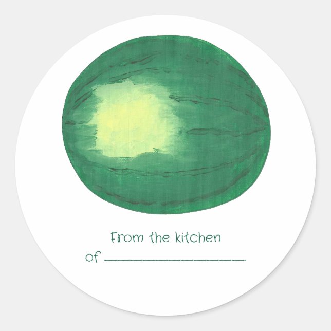 From the kitchen of, custom watermelon lid sticker (Front)