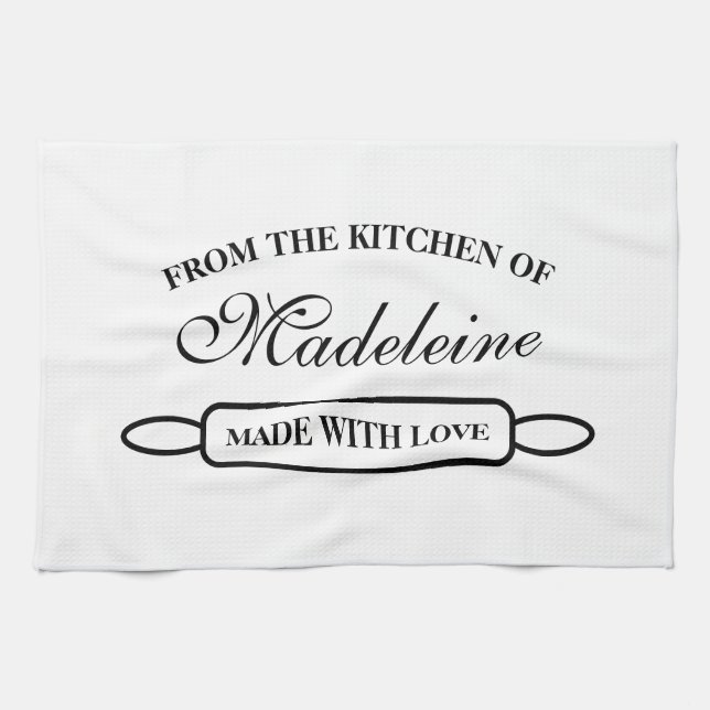 From the kitchen of elegant made with love custom towel (Horizontal)