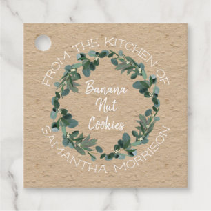 From The Kitchen Of   Eucalyptus Wreath Treats Favour Tags