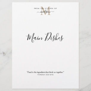 From the Kitchen of Gold Monogram Recipe Divider