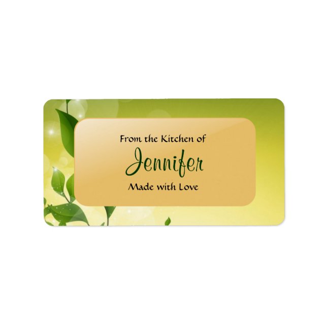 From the Kitchen of - Label Template (Front)