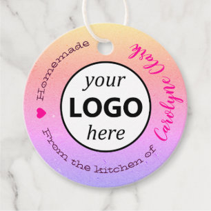 From The Kitchen Of Logo Template Rainbow Ombre Favour Tags